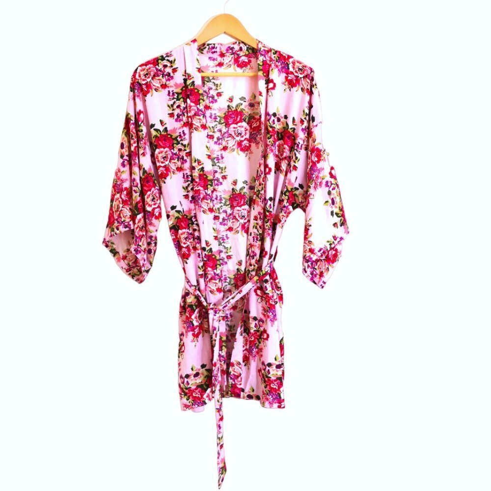 New Boho Floral Belted Robe Or Kimono Size S-M